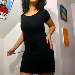 AntiStar fringed side cotton dress